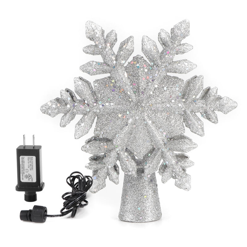 Rotierender Schneeflockenprojektor für den Weihnachtsbaum, dekorative LED-Lampe mit 120-V-US-Stecker