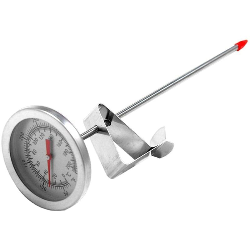 Sjlerst - Frittierthermometer mit Sofortiger Ablesung, Zeigerthermometer, Fleisch Kochthermometer mit Edelstahlstiel, ltemperaturanzeige Zum Braten,