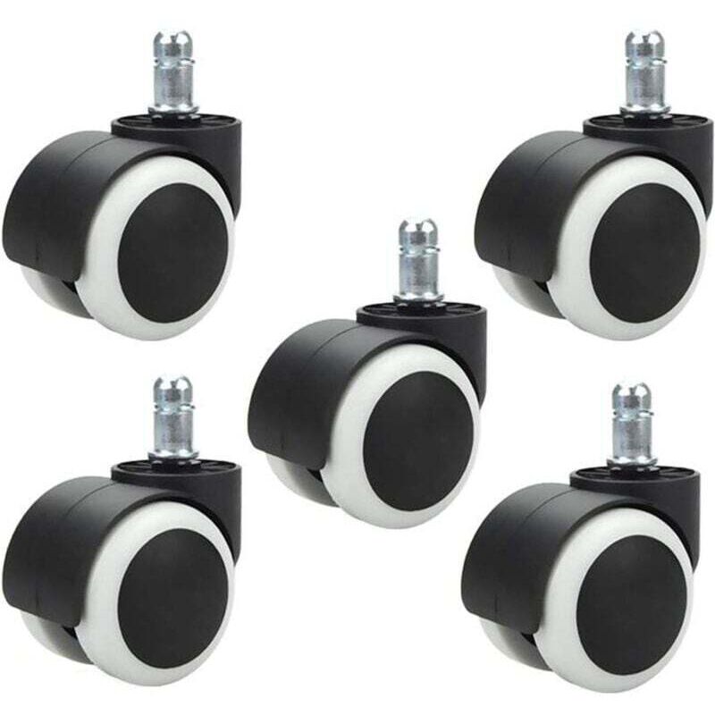Ruedas para silla de oficina de 48 mm para silla de computadora, ruedas giratorias para silla de oficina, ruedas de repuesto, tamaño de vástago