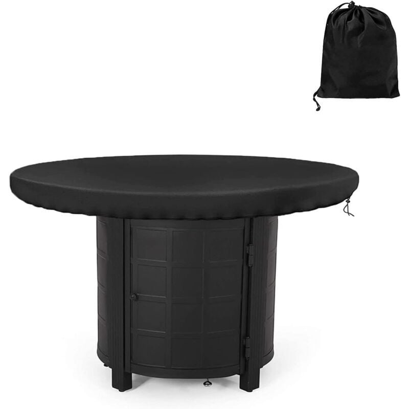 Runde Feuerherdabdeckung, wasserdicht, UV-Schutz 420D, für Herd und Herd, schwarz (Durchmesser 100 cm)