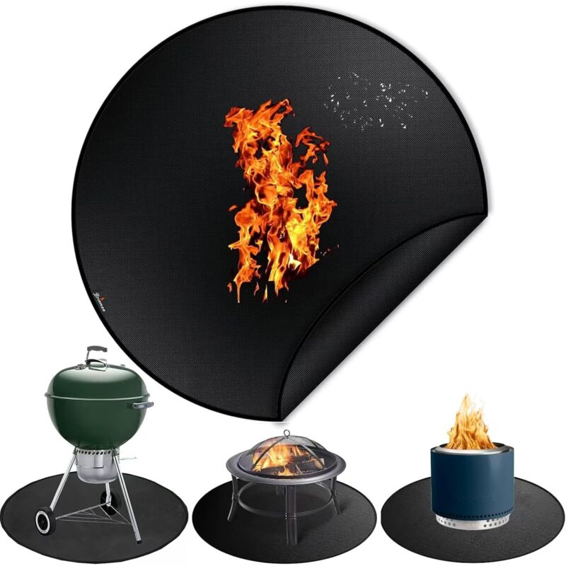 Runde Feuerstellenmatte (101,6 cm Durchmesser) für Solo Stove, Grillschutzmatte, Campingofenmatte (kompatibel mit Solo Stove Zubehör), Grillmatte für