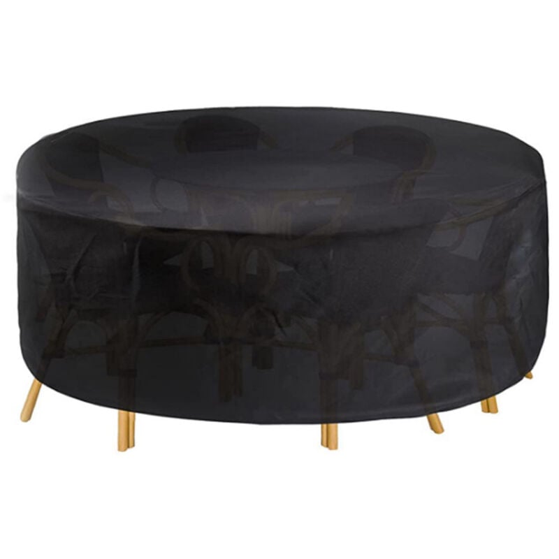 Runde Gartenmöbel-Abdeckung 120 x 75 cm, wasserdichte runde Gartentisch-Abdeckung, winddichte Gartenmöbel-Abdeckung aus 420D Oxford-Gewebe