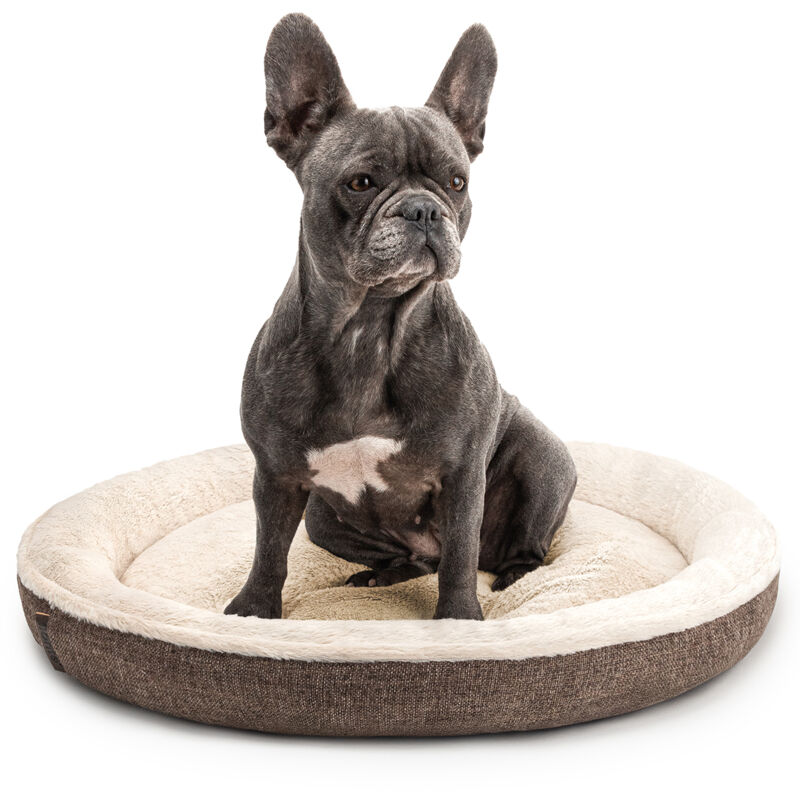 Lionto - Rundes Hundebett Hundekissen Hundesofa Katzenbett Donut (m) 65 cm, Braun