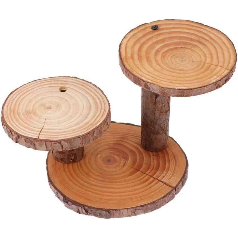 Rustikaler 3-stöckiger Holz-Cupcake-Stand mit Baumstamm-Design – Dekorativer Kuchen-, Macaron- und Dessertständer für Feiern, Hochzeiten und Geschenke