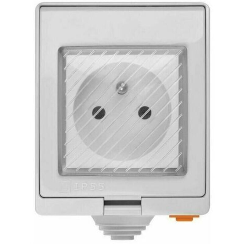 S55 tpe-fr 16A Outdoor-Smart-Steckdose, IP55 wasserdichte WiFi-verbundene Steckdose, kompatibel mit Android und iOS, Fernbedienung, Sprachsteuerung,