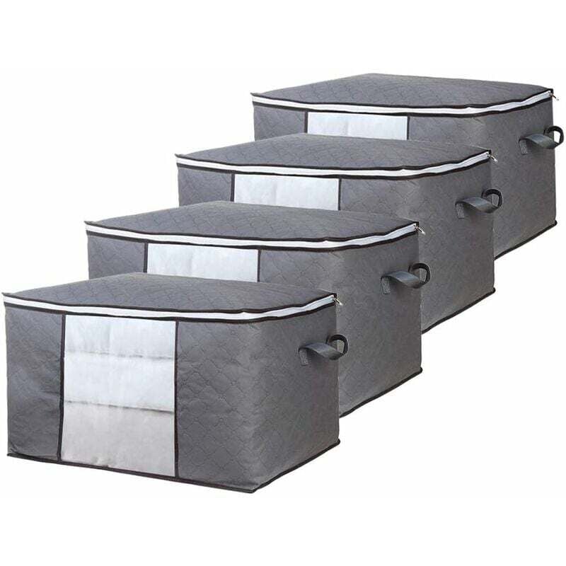 Aufbewahrungstasche für Kleidung, 4er-Set, große Aufbewahrungstasche aus Vliesstoff unter dem Bett mit Griff für Bettdecken, Kleidung, Bettdecken,