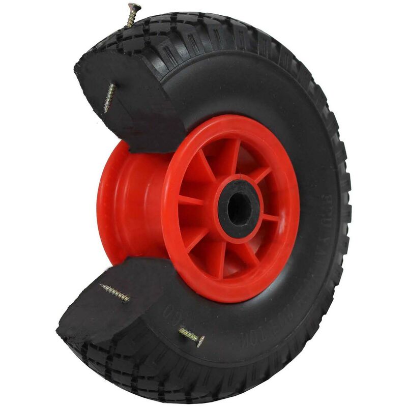 Baumarktplus - Sackkarrenrad Vollgummi 260 x 85 mm 75 mm 3.00-4 pu für Sackkarre und Bollerwagen rot