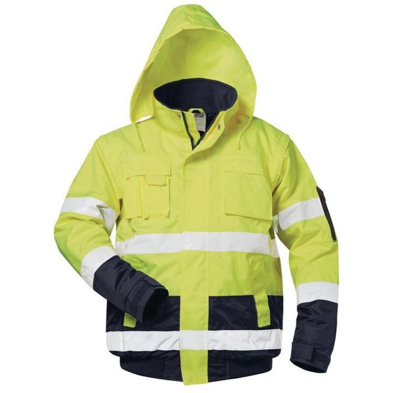 Warnschutz-Pilotjacke HASSO Gr.L fluoresz.gelb/marine SAFESTYLE