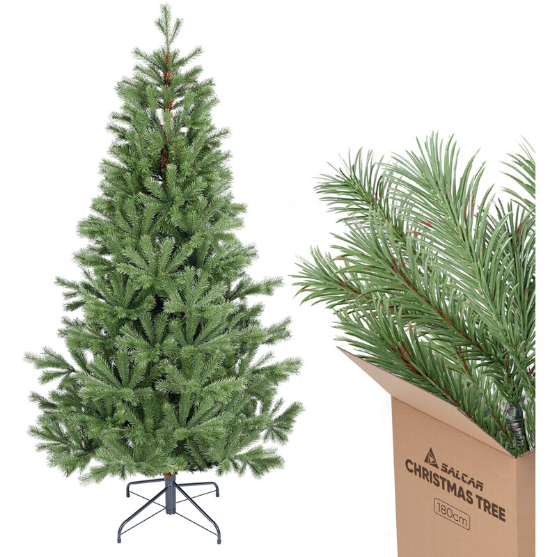 Salcar Künstlicher Alpenfichten-Weihnachtsbaum mit naturgetreuen Nadeln – 180 cm