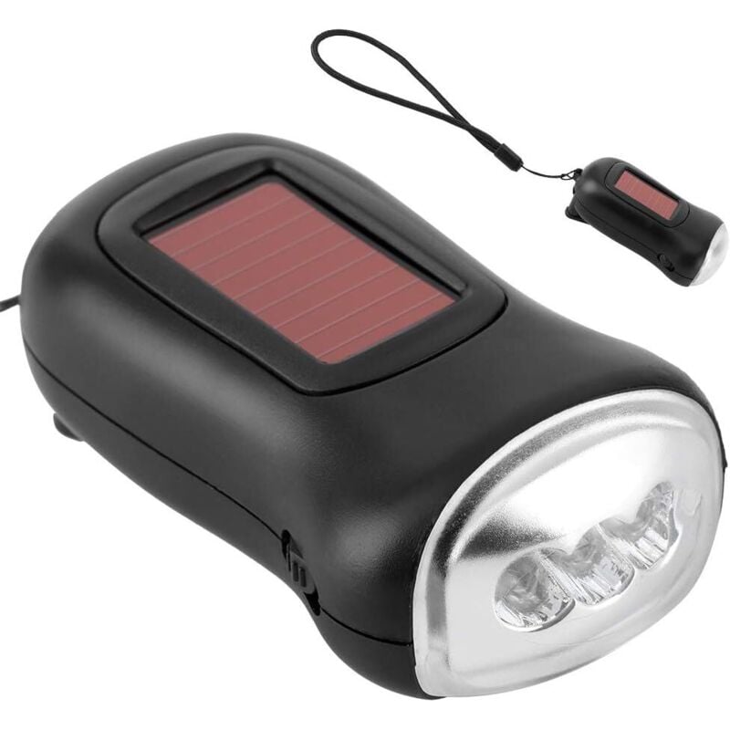 Sale Solar-Taschenlampe mit Handkurbel, Notfall-LED-Dynamo-Solar-Taschenlampe, selbstbetriebene tragbare Survival-Taschenlampe für Camping, Zuhause,