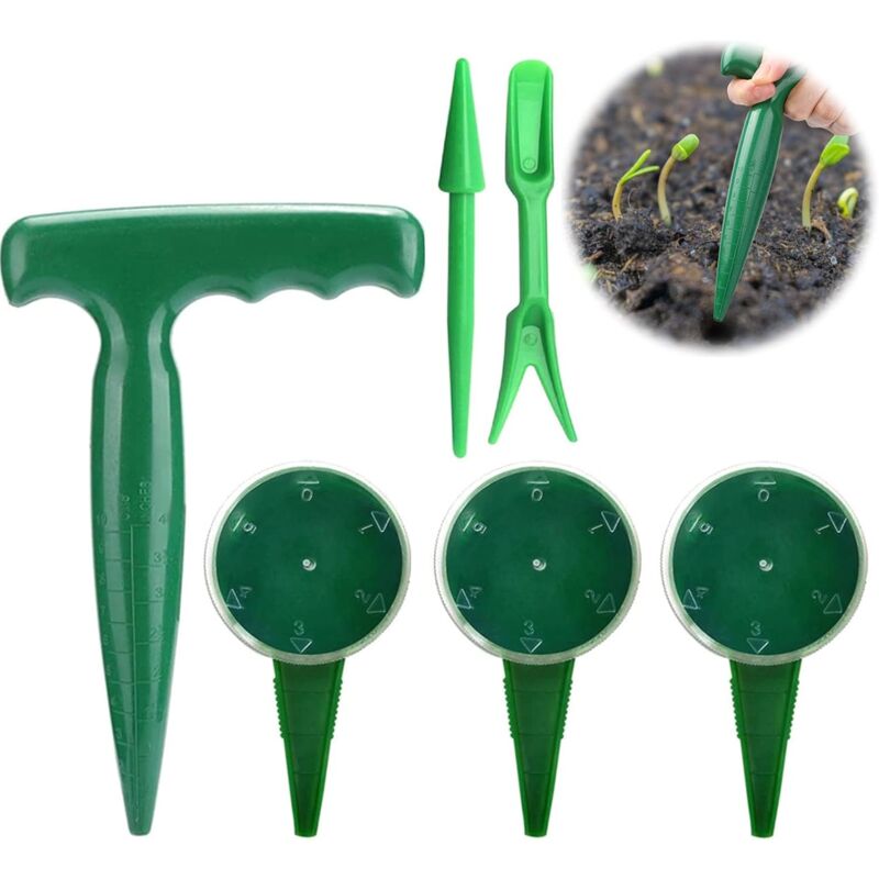 Ersandy - Sämaschine für Gartengeräte, 6 Stück, Miniatur-Gartenwerkzeug, Mini-Sämling-Werkzeug, Garten-Sämling-Pflanzgefäß, Garten-Sämaschine,