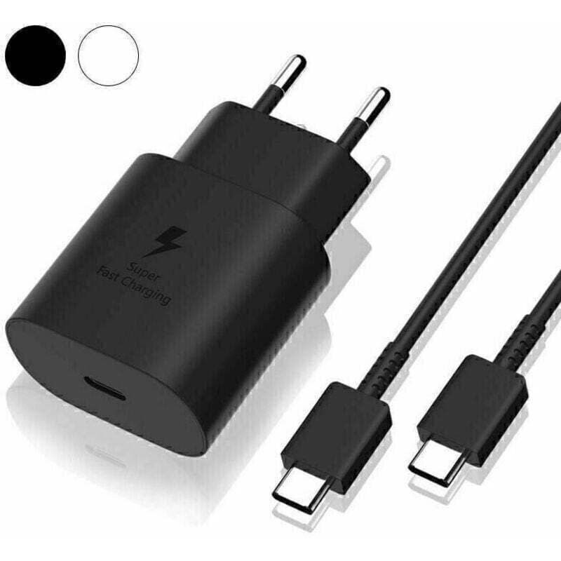 Samsung Schnellladegerät 25 W, USB-Typ-C-Anschluss, Ultraschnellladekabel, kompatibel mit Samsung Galaxy S22 Plus/S22 ULTRA/S21 FE