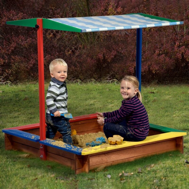 Pflanzen Kölle - Dobar Sandkasten farbig mit Dach 120 x 120 x 120 cm Sandkasten