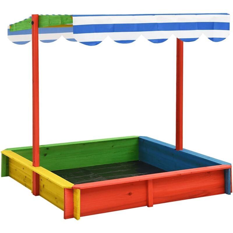Sandkasten mit Verstellbarem Dach Tannenholz Mehrfarbig UV50 Vidaxl