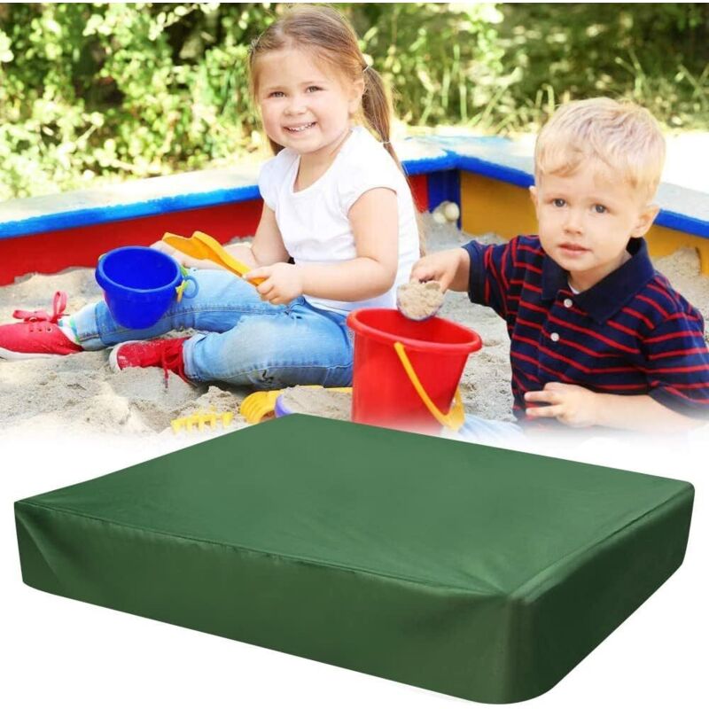 Sandkastenabdeckung 125 x 125 x 20 cm, wasserdichte Sandkastenplane, Schutzhülle für Sandkasten, wasserdichte Sandkastenabdeckung aus Oxford-Gewebe