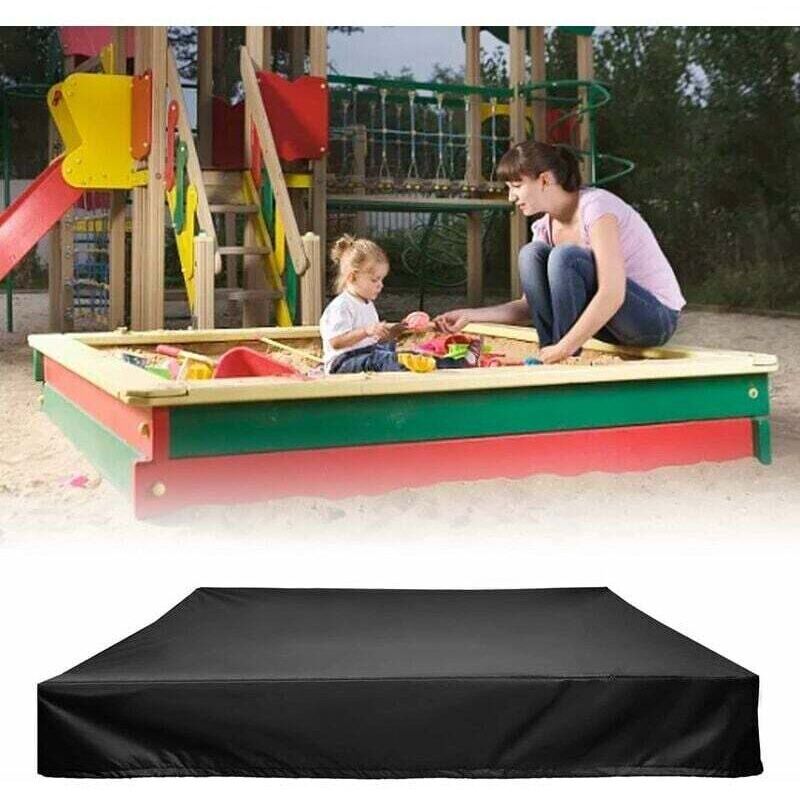Sandkastenabdeckung mit Kordelzug, Sandkastenplane, 420D Oxford, 120x120cm, wasserdichte und staubdichte Schutzabdeckung für Sandkasten, Schwimmbad,