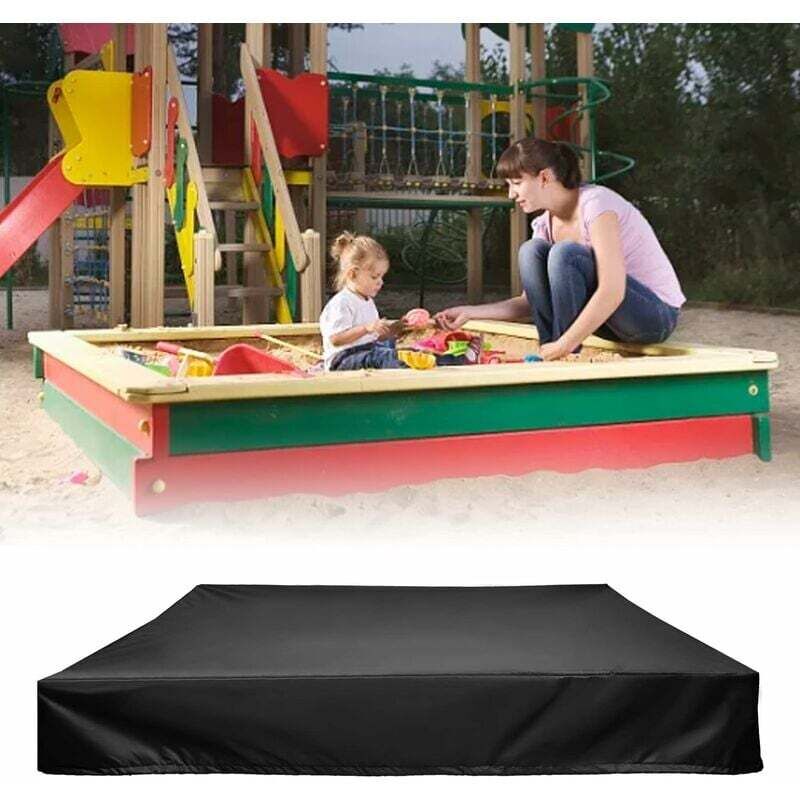 Sandkastenabdeckung mit Kordelzug, Sandkastenplane, 420D Oxford, 120x120cm, wasserdichte und staubdichte Schutzhülle für Sandkasten, Schwimmbad,