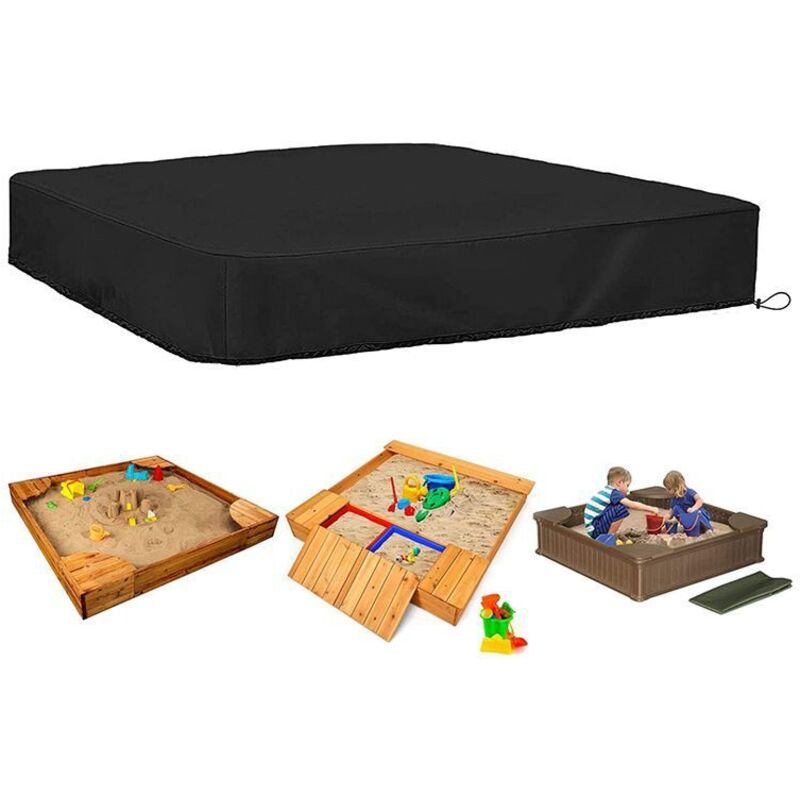 Sandkastenabdeckung quadratisch, wasserdicht, mit Kordelzug, für Sandkasten 190T, 150 x 150 x 20 cm