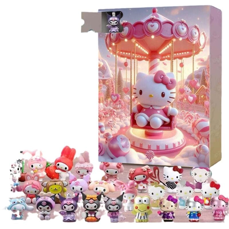 Sanrio Weihnachts-Countdown-Geschenkset, Weihnachts-Countdown-Kalender-Geschenkset, Blindbox mit 24 Feiertagen