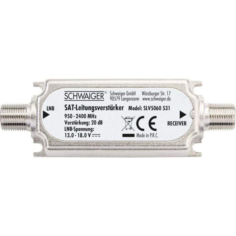 Schwaiger Gmbh - Schwaiger SAT-Leitungsverstärker SLV5060 531 für Dämpfungsausgleich bis 20dB Verstärker & Verteiler