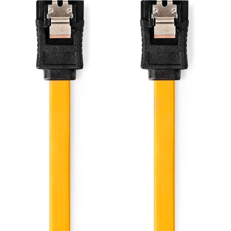 Sata kabel 6 gbps sata 7 pin female sata 7 pin female vernickelt 050 m flach pvc gelb box