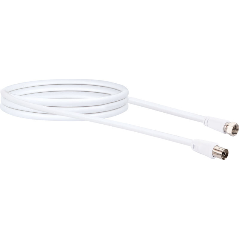 Schwaiger SAT Antennen Adapter Kabel KVCK173 532 (75dB) F IEC weiß, 3,0m, 1x F Stecker / 1x IEC Buch Antennen &
