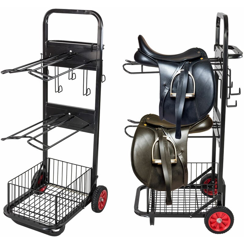 Dema - Sattelwagen Ascot Pferde Sattelhalter Sattelcaddy Pferdesattel Halter Wagen