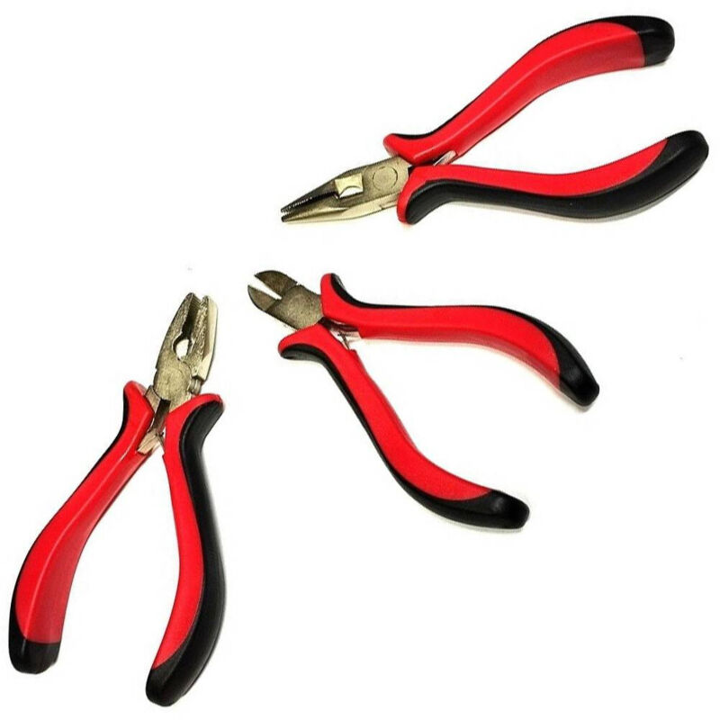 Trade Shop Traesio - Trade Shop - set 3 pezzi mini pinze pinzette precision 125 mm für elettronica bricolage -