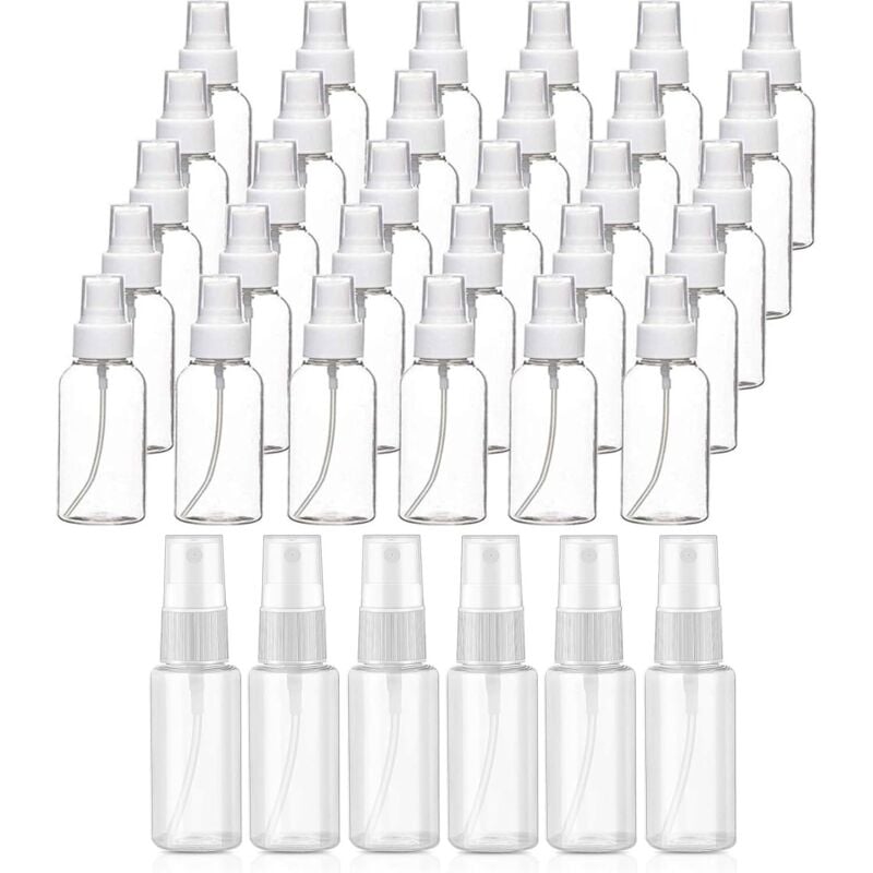 Satz der 35-Sprühflaschen Kleine 30 ml Mini für Plastikfüllung Parfüm Zerstäuber Leere Sprühflasche Parfüm Flasche Nachfüllbare tragbare transparente