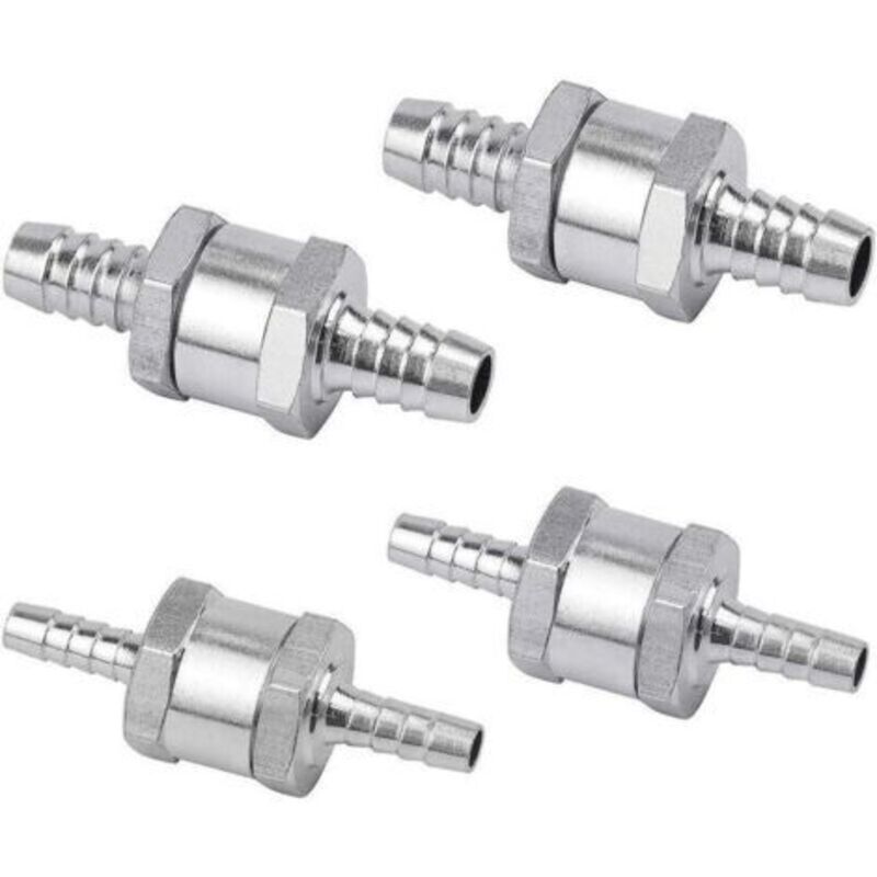Satz mit 4 Diesel-Rückschlagventilen 6/8/10/12 mm, Kraftstoffventil aus Aluminiumlegierung mit Pfeil für Benzin-, Diesel-, Auto-, Boot- und