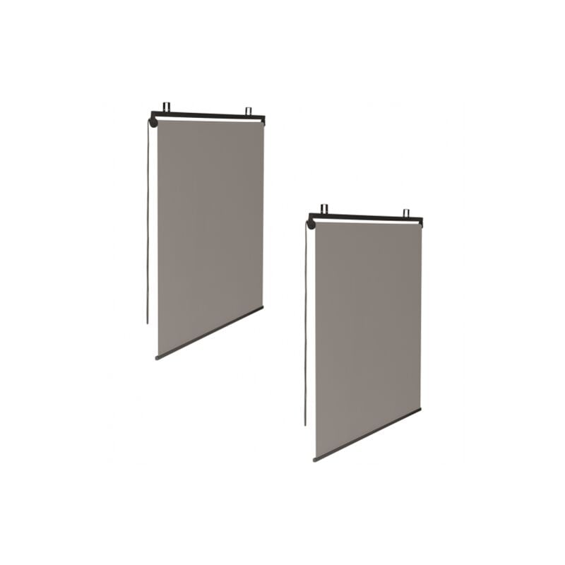 Idmarket - Satz von 2 Rollos B.124 x h. 225 cm für Pergola Taupe