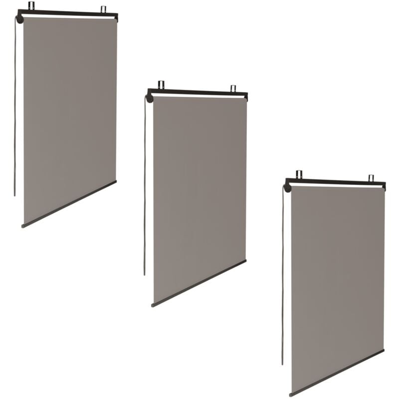 Idmarket - 3er-Set Rollos B.124 x h. 225 cm für Pergola Taupe