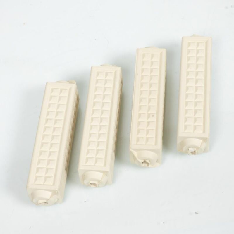 Satz von 4 Pedalschuhen Blitz cremeweiß für Moped Mbk Mofa Moped