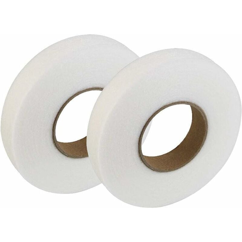 Saumbandrollen, 70 Meter, selbstklebendes Bügelband, 64 m, 20 mm, für Kleidung, Hosen, Jeans (weiß)