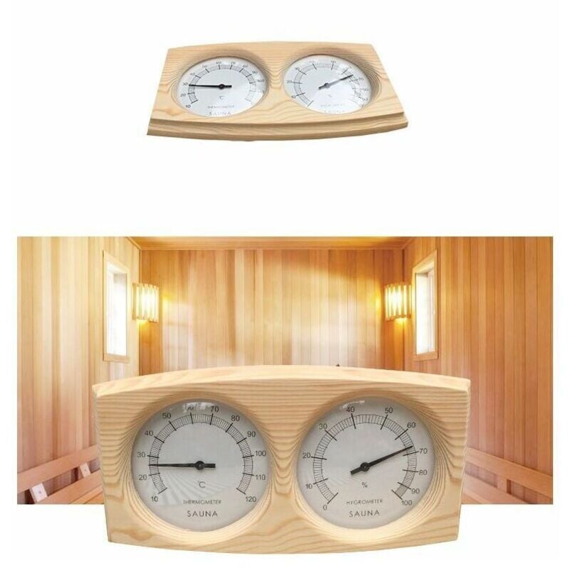 Sauna-Thermohygrometer, Hygrometer, Holzthermometer, Saunazubehör, einzigartiges Tisch-Sauna-Feuchtigkeitsthermometer, von DEBUNS