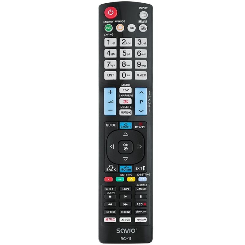 SAVIO RC-11 RTV Fernbedienung für LG Fernseher - universelle Infrarot-Fernbedienung