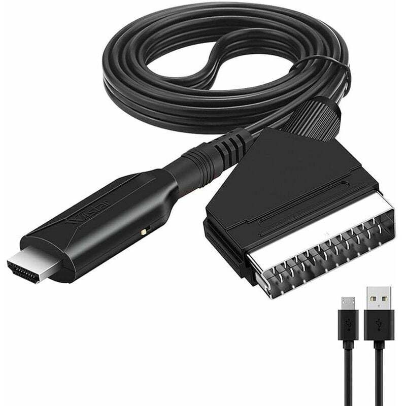 Scart-auf-HDMI-Konverter – Audio-Video-Adapter – Unterstützt HDMI 720/1080P – Für HDTV/DVD/Set-Top-Box/PS3/PAL/NTSC-Netzadapter