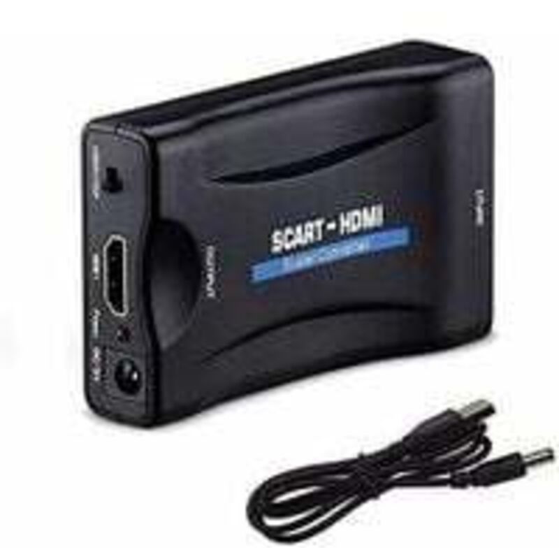 Scart-auf-HDMI-Adapter, 1080p HD-Scart-auf-HDMI-Konverter, kompatibel mit NTSC PAL für Sky HD Blu Ray PS3 TV VCR VHS usw.