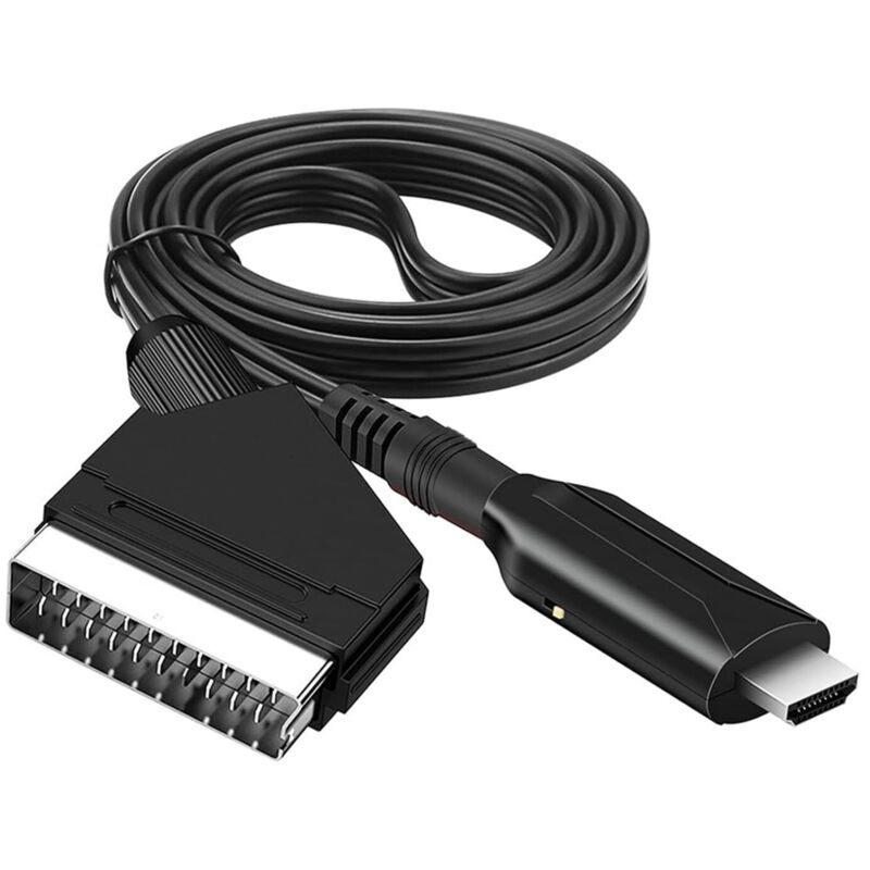 SCART-zu-HDMI-Kabel, All-in-One-Audio-Video-Adapter und -Konverter (1080p/720p) für HDTV, Set-Top-Box, VHS, Xbox, PS3, Sky, DVD und Blu-ray