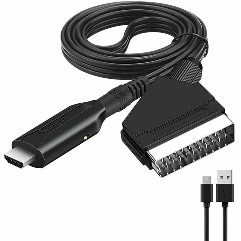 Scart-zu-HDMI-Konverter, Audio-Video-Adapter für HDTV/DVD/Set-Top-Box/PS3/Pal/NTSC. Grausamer elektrischer Adapter