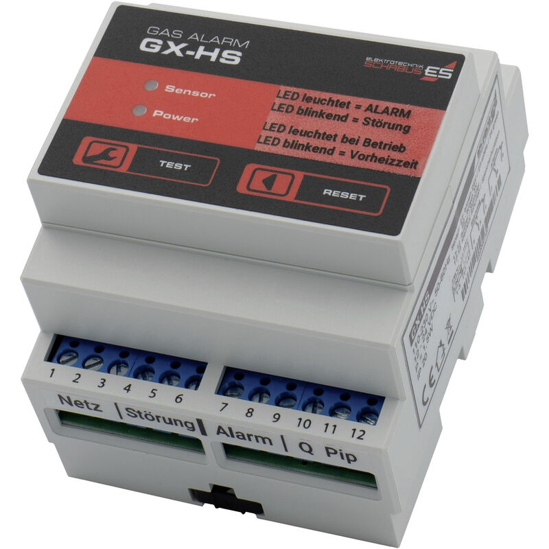 Gx-hs Gas- und Kohlenmonoxidmelder netzbetrieben detektiert Methan, Butan, Propan, Ethanol - Schabus