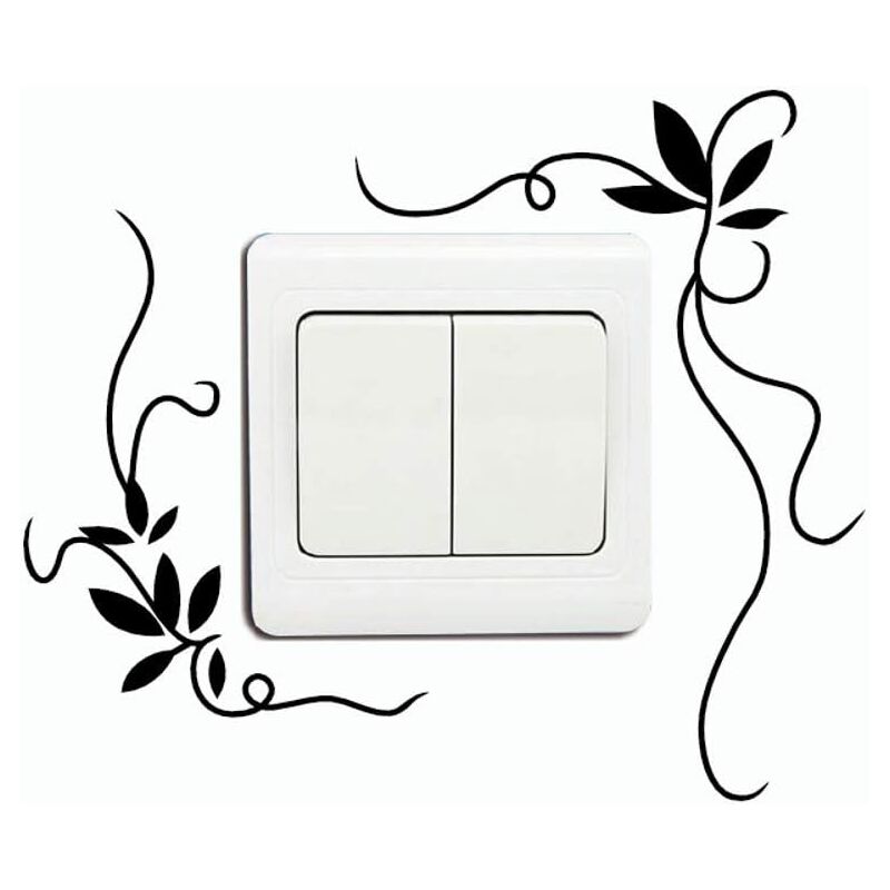 Memkey - Schalteraufkleber, kreative Pflanzenranken, Blumenranken, Vinyl-Schalteraufkleber, Pflanzen, Kunst, Wandtattoos für Kinderzimmer,