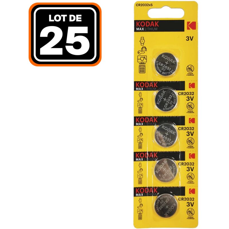 25er Pack CR2032 3V 210mAh Lithium Knopfzellen kodak
