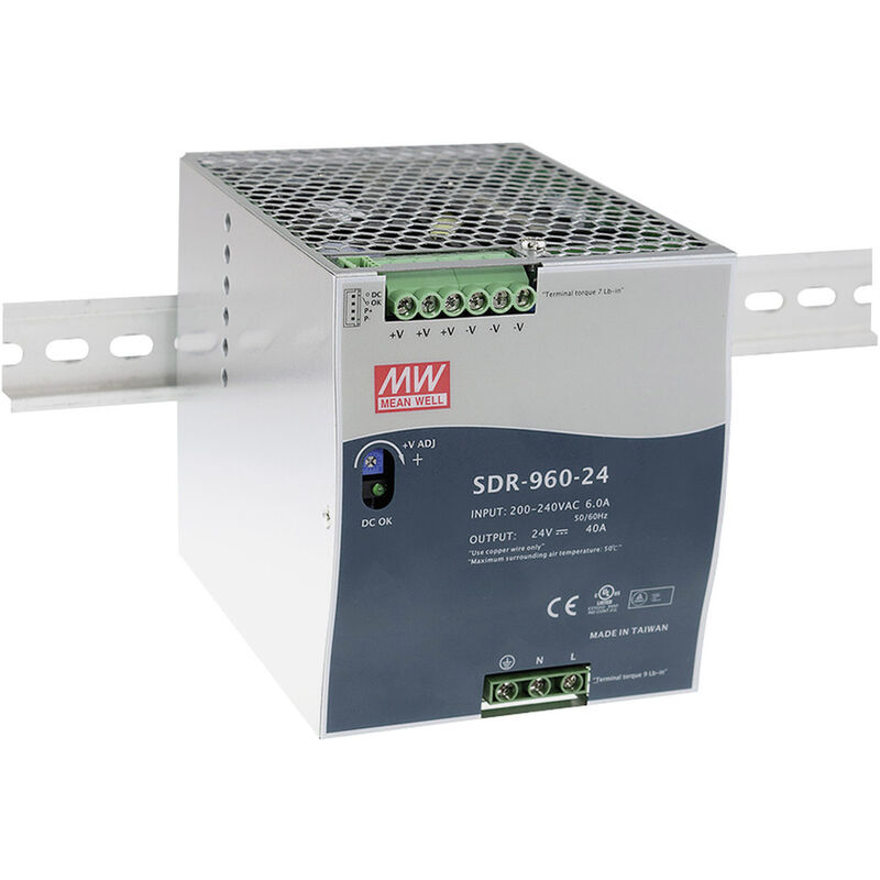 SDR-960-24 Hutschienen-Netzteil (DIN-Rail) 24 v/dc 40 a 960 w Anzahl Ausgänge:1 x Inhalt - Mean Well
