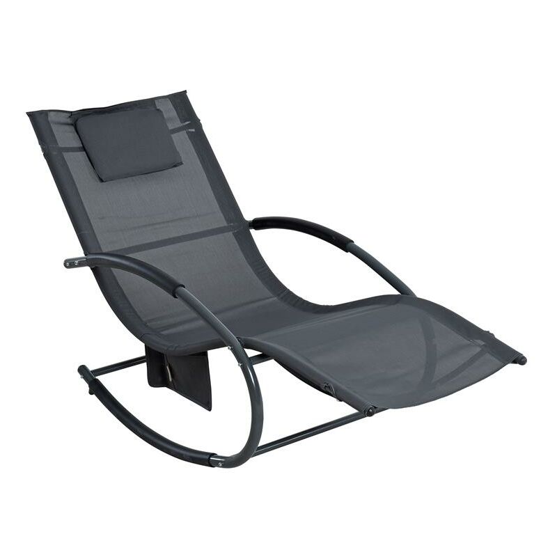 Schaukelliege Sonnenliege Liegestuhl Relaxliege Gartenliege Liege Swing Grau