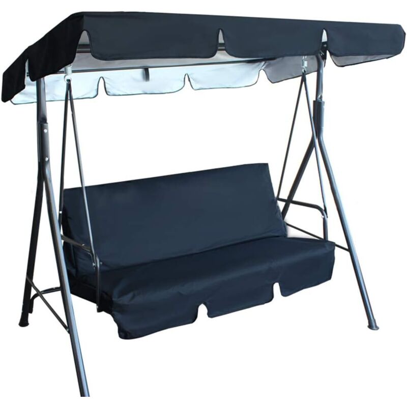 Hollywoodschaukel-Abdeckung, 3-Sitzer-Gartenschaukel-Überdachung + Sitzbezug, Gartenabdeckung