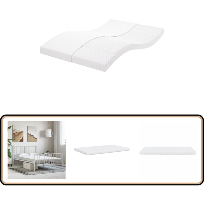 Schaumstoffmatratze Weiß 140x190 cm 7-Zonen Härtegrad 20 ild - Schaumstoffmatratze - Matratze - Doppelbettmatratze - PU-Schaum - 7-Zonen-Matratze