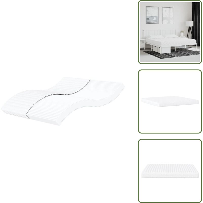 Schaumstoffmatratze Weiß 200x200 cm Härtegrad H2 H3 - Schaumstoffmatratze - Matratze - Doppelbettmatratze - Weißes Schlafzimmer - Liegekomfort