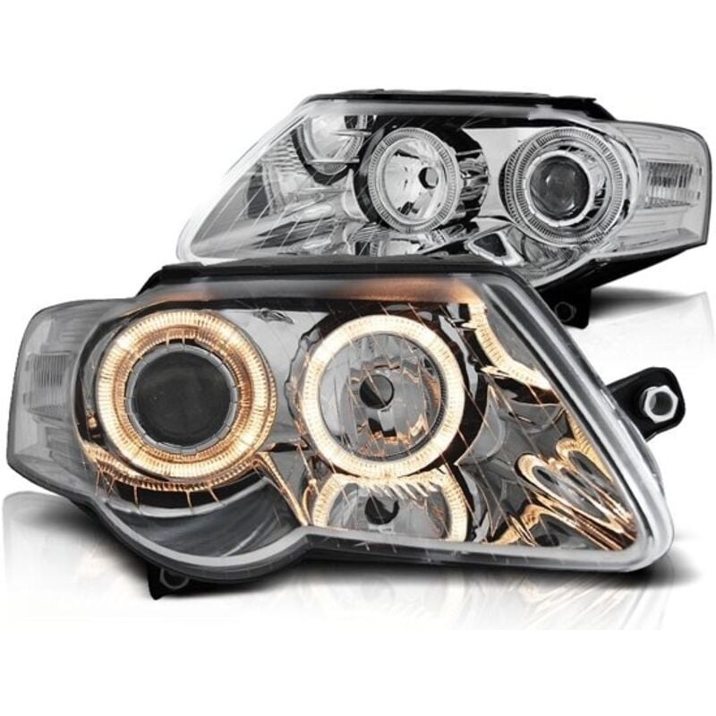 Viking Choice - Scheinwerfer Dual Halo Felgen vw passat B6 3C 03 05-10 angel eyes chrome
