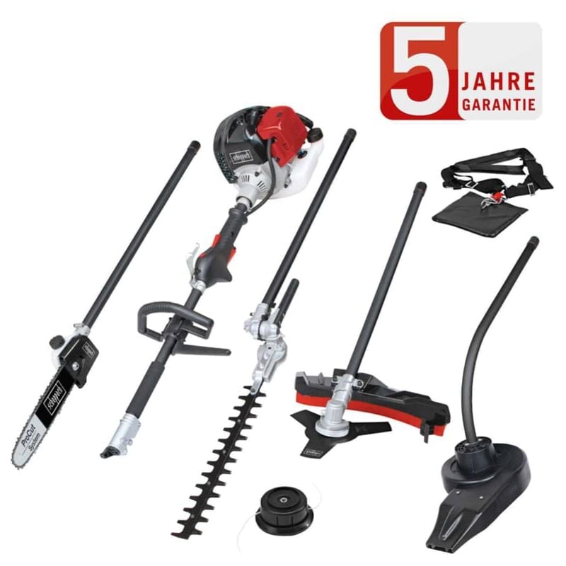 Scheppach - 5IN1 Benzin Motorsense MTC42-5P Hochentaster Heckenschere Laubbläser